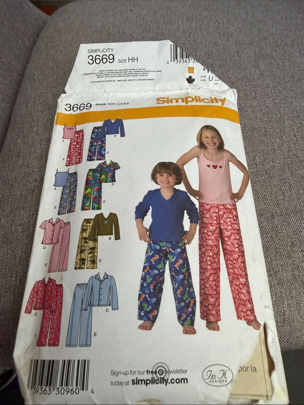 Simplicity Kids Pajama Sets Pattern